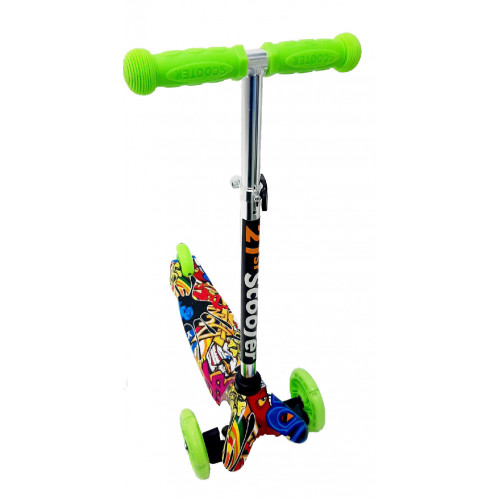 Самокат scooter mini(до 40 кг) АРТ.4967 граффити зеленый
