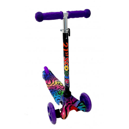 Самокат scooter mini(до 40 кг) АРТ.3254 фиолетовый звезды