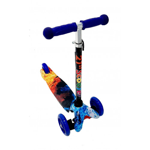 Самокат scooter mini(до 40 кг) АРТ.3254 огонь голубой